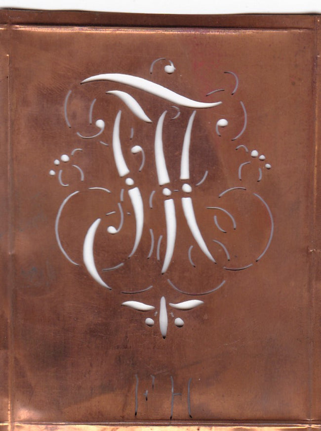 FH - Hübsche alte verschnörkelte Monogrammschablone