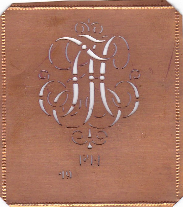 FH - Alte verschlungene zarte Stickschablone