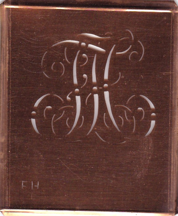 FH - Alte verschlungene Monogramm Stick Schablone