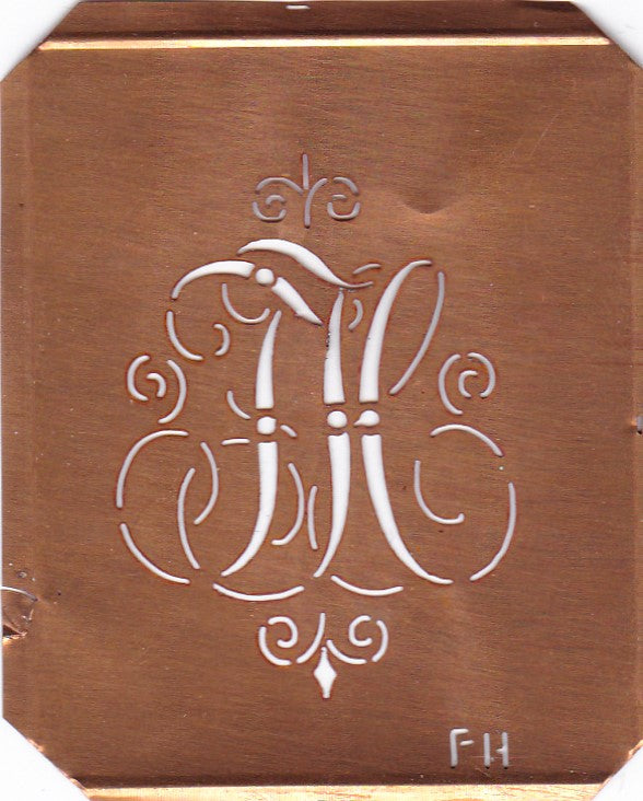 FH - Alte, verschlungene Monogrammschablone