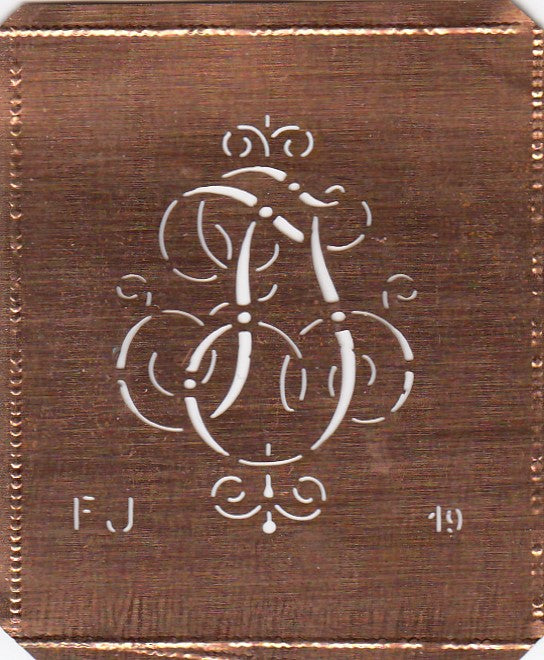 FJ - Alte verschlungene zarte Stickschablone