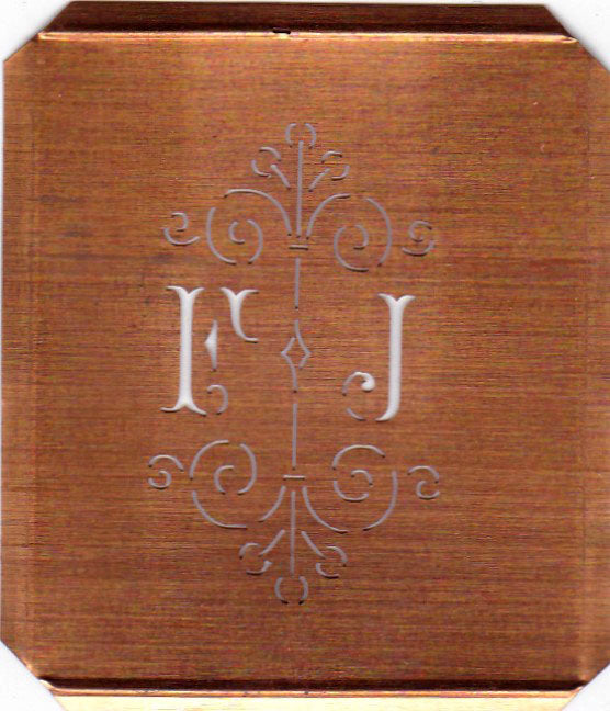 FJ - Besonders hübsche alte Monogrammschablone