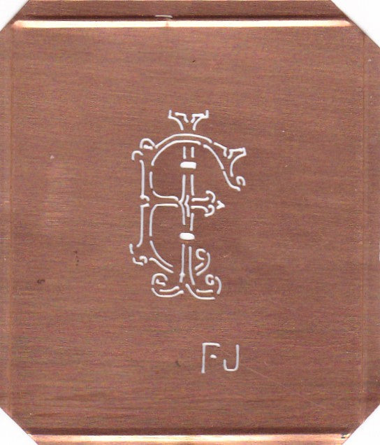 FJ - Besonders hübsche alte Schablone für die Aussteuerwäsche