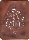 FJ - Alte Monogramm Schablone mit nostalgischen Schnörkeln