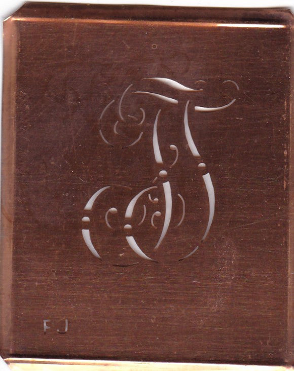 FJ - Alte verschlungene Monogramm Stick Schablone