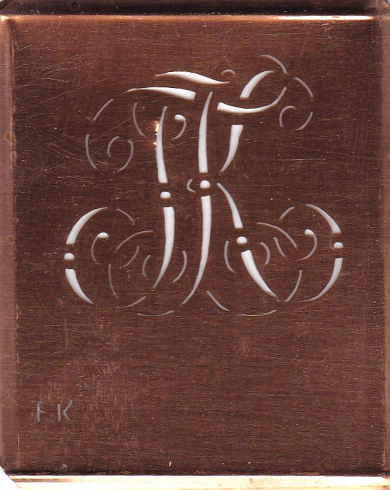FK - Alte verschlungene Monogramm Stick Schablone