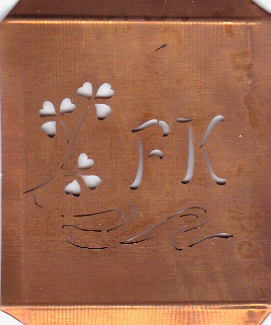 FK - Außergewöhnliche alte Monogrammschablone