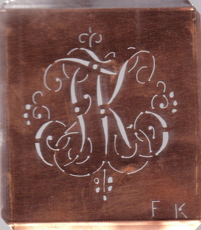 FK - Hübsche alte verschnörkelte Monogrammschablone