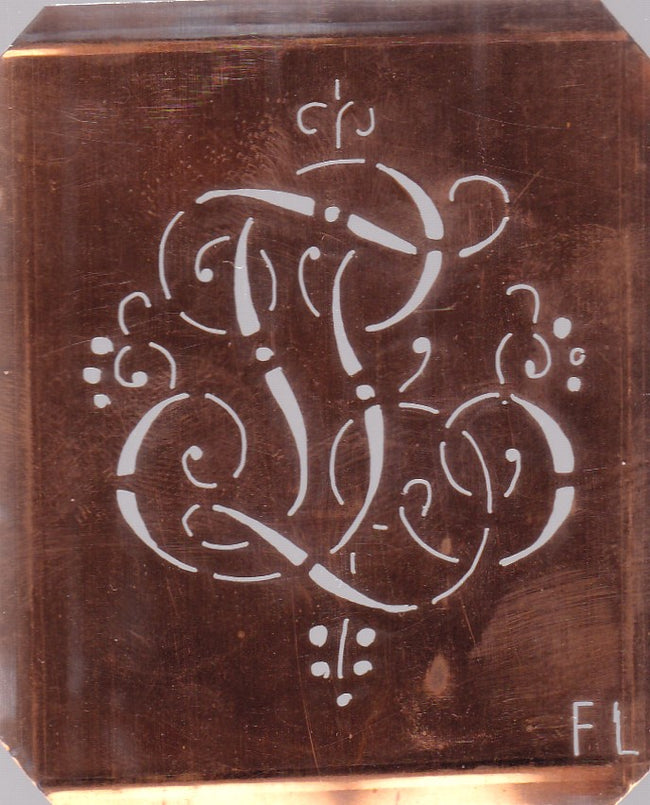 FL - Hübsche alte verschnörkelte Monogrammschablone