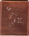 FN - Hübsche, verspielte Monogramm Schablone Blumenumrandung