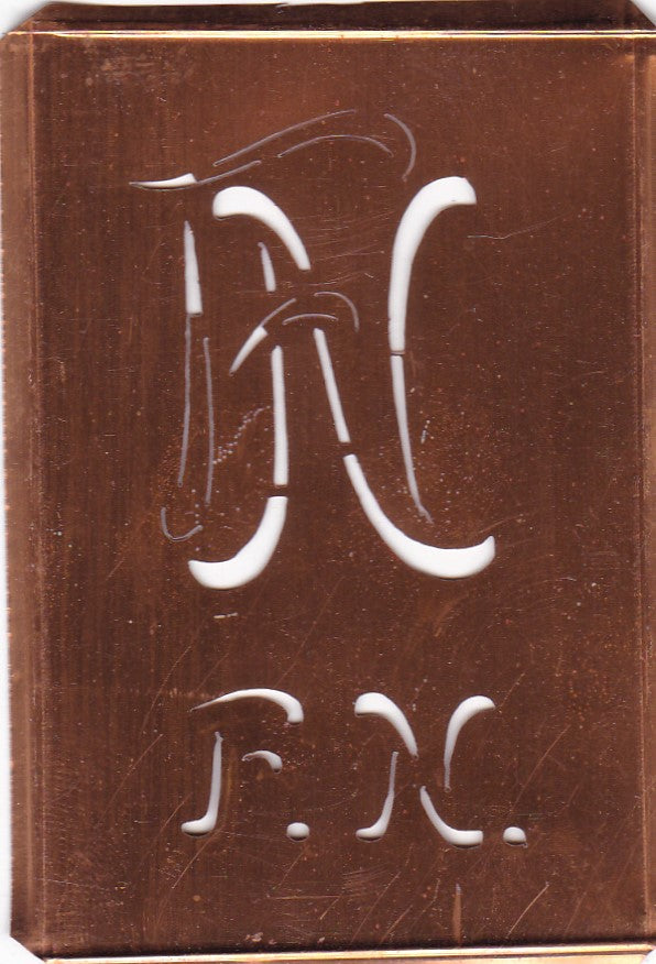 FN - Stickschablone für 2 verschiedene Monogramme