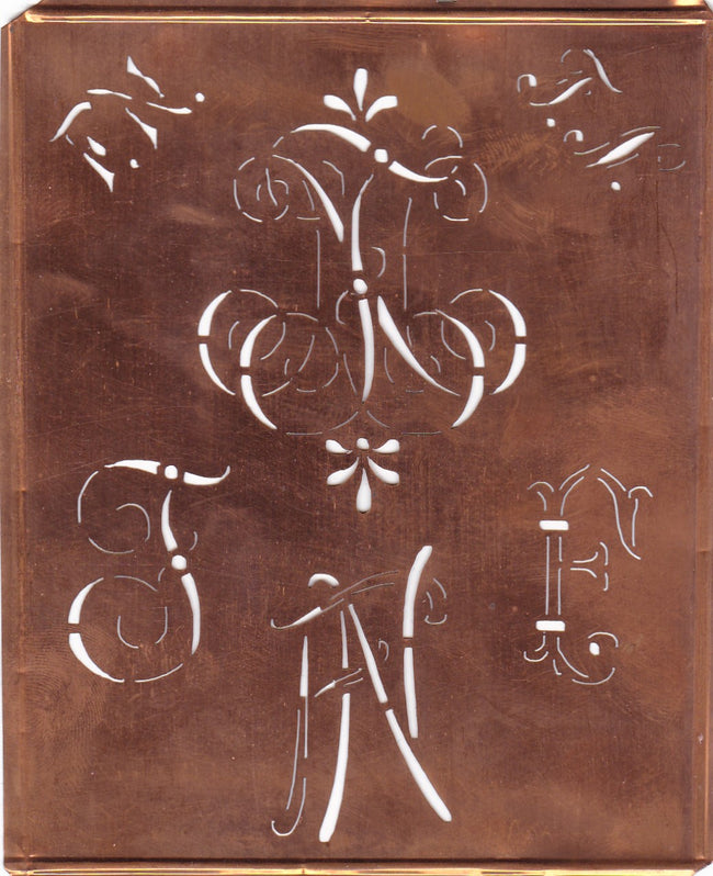 FN - Uralte Monogrammschablone - ideal als persönliches Geschenk
