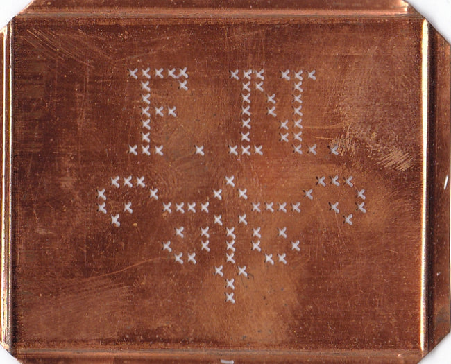 FN - Alte niedliche Kreuzstich Monogramm Schablone