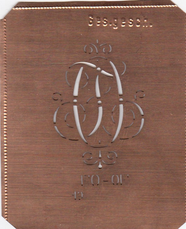 FO - Alte verschlungene zarte Stickschablone