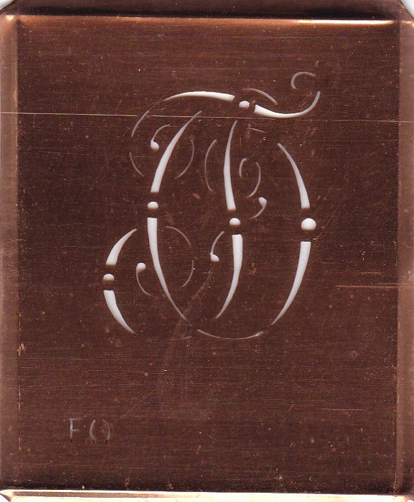 FO - Alte verschlungene Monogramm Stick Schablone