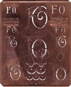 FO - Uralte Monogrammschablone aus Kupferblech