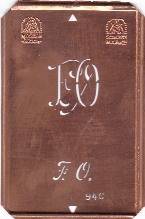 FO - Alte Monogramm Schablone zum Sticken