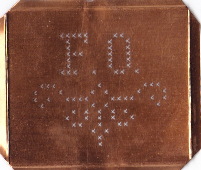 FO - Alte niedliche Kreuzstich Monogramm Schablone