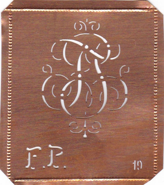 FP - Alte verschlungene zarte Stickschablone