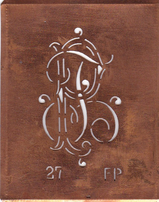 FP - Interessante Monogramm Schablone zum Sticken