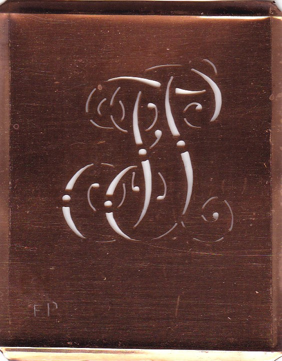 FP - Alte verschlungene Monogramm Stick Schablone