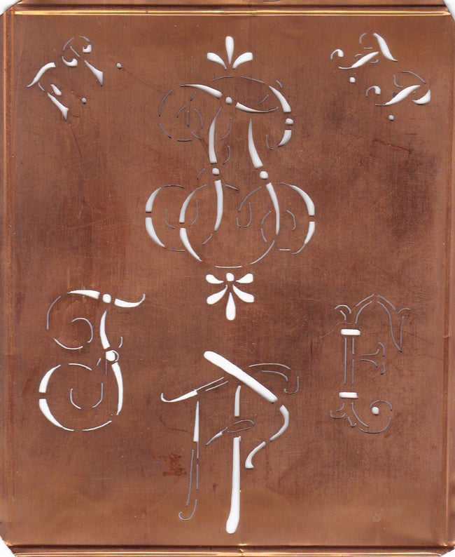 FP - Uralte Monogrammschablone - ideal als persönliches Geschenk