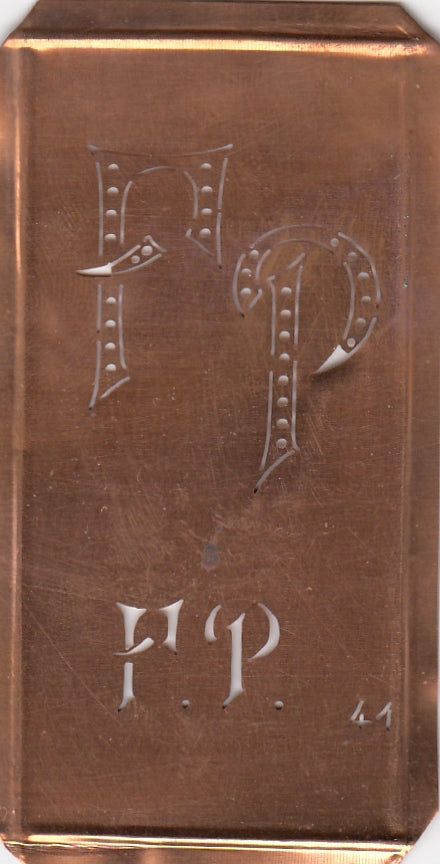 FP - Alte Monogramm Schablone zum Sticken