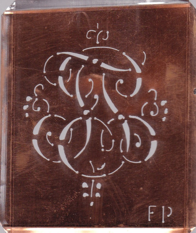 WA - Hübsche alte verschnörkelte Monogrammschablone