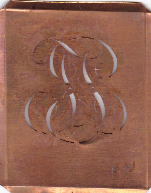 FP - Alte Monogramm Schablone zum Sticken