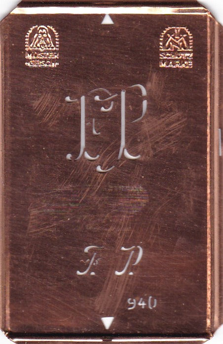 FP - Alte Monogramm Schablone zum Sticken