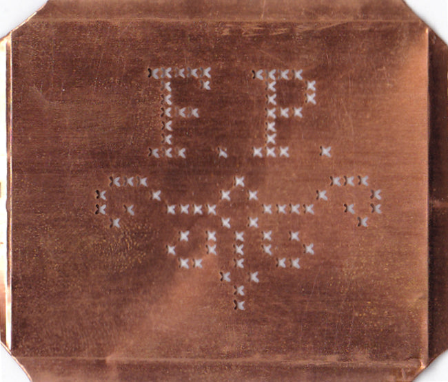 FP - Alte niedliche Kreuzstich Monogramm Schablone