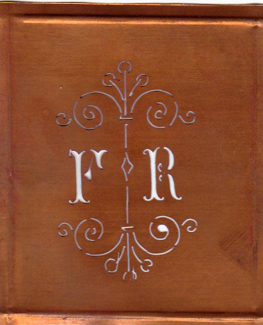 FR - Besonders hübsche alte Monogrammschablone
