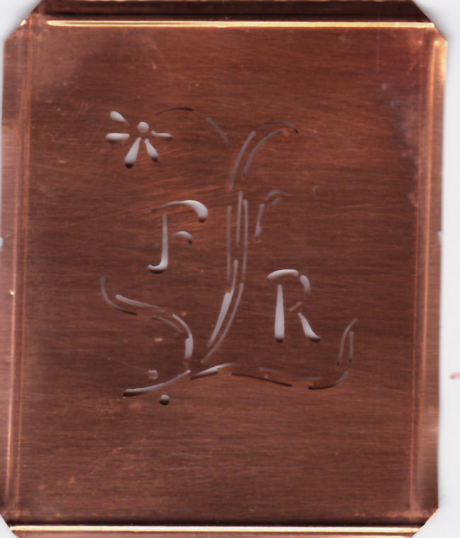 FR - Hübsche, verspielte Monogramm Schablone Blumenumrandung