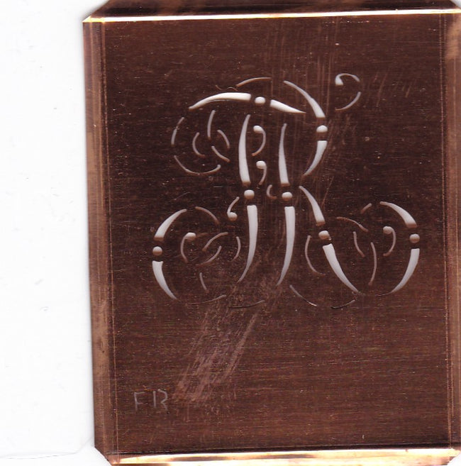 FR - Alte verschlungene Monogramm Stick Schablone