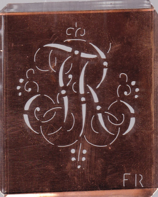 FR - Hübsche alte verschnörkelte Monogrammschablone