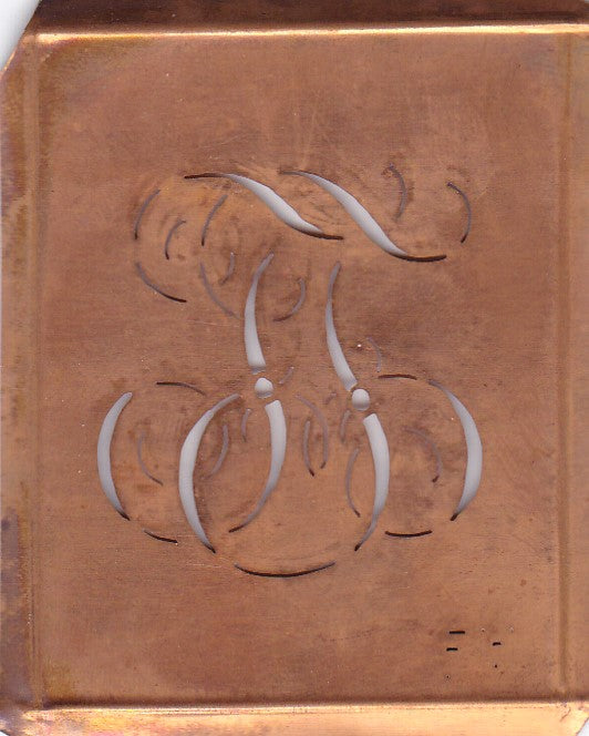 FT - Alte Monogramm Schablone zum Sticken