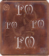 FW - Alte Kupferschablone mit 4 Monogrammen