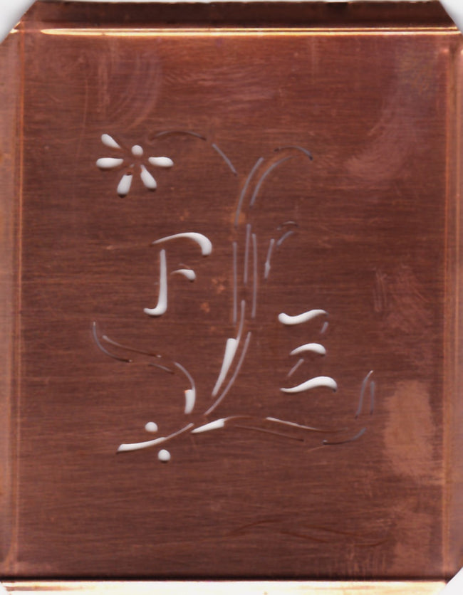 FZ - Hübsche, verspielte Monogramm Schablone Blumenumrandung