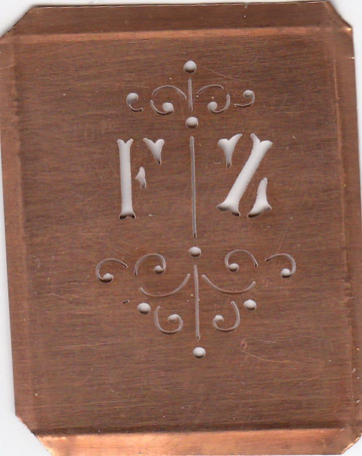 FZ - Besonders hübsche alte Monogrammschablone