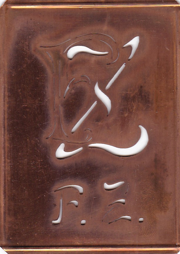 FZ - Stickschablone für 2 verschiedene Monogramme