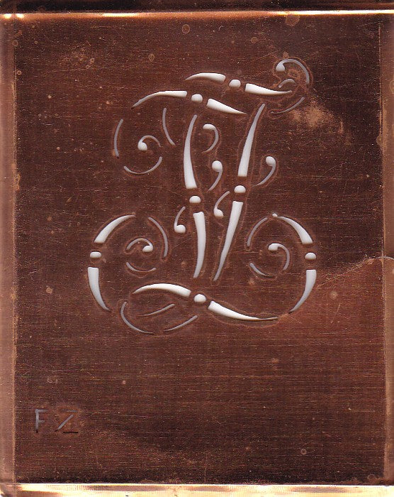 FZ - Alte verschlungene Monogramm Stick Schablone