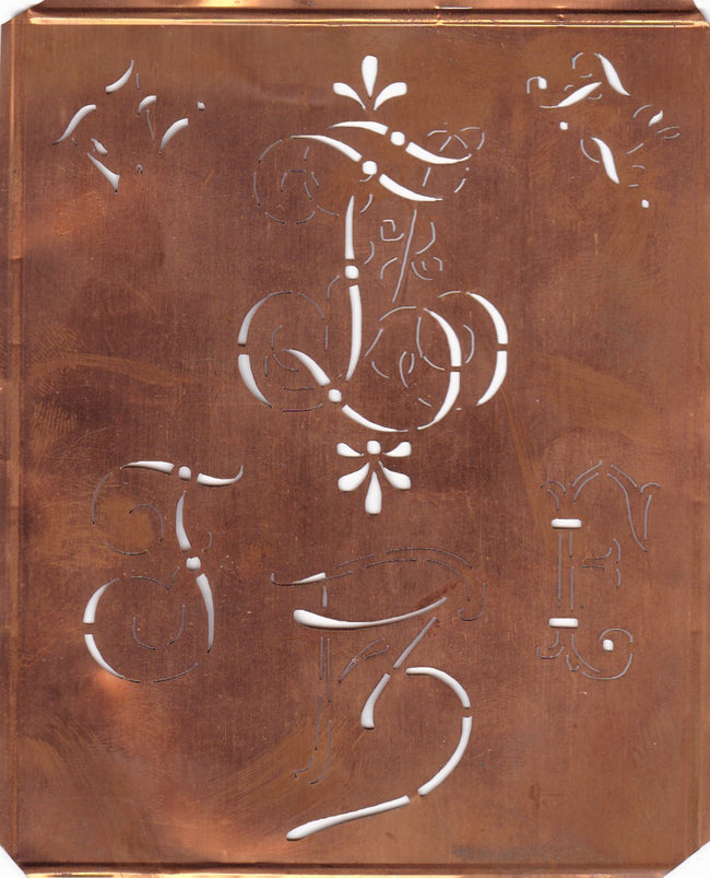 FZ - Uralte Monogrammschablone - ideal als persönliches Geschenk
