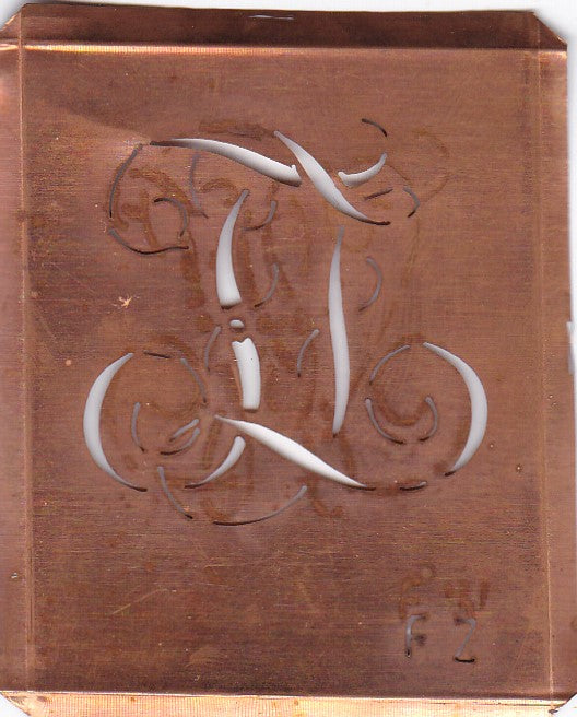 FZ - Uralte Monogramm Schablone zum Sticken