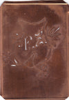 FZ - Seltene Stickvorlage - Uralte Wäscheschablone mit Wappen - Medaillon