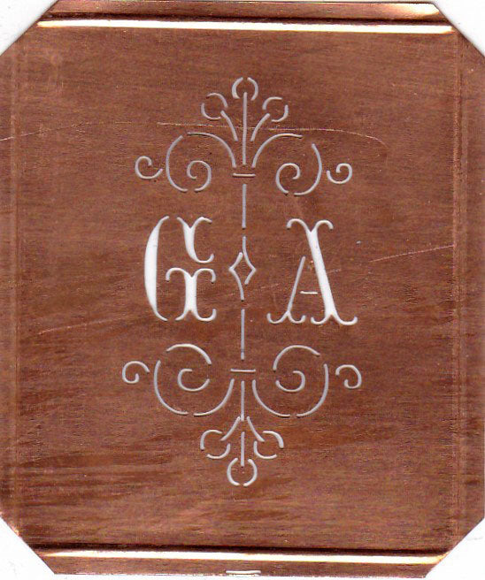 GA - Besonders hübsche alte Monogrammschablone