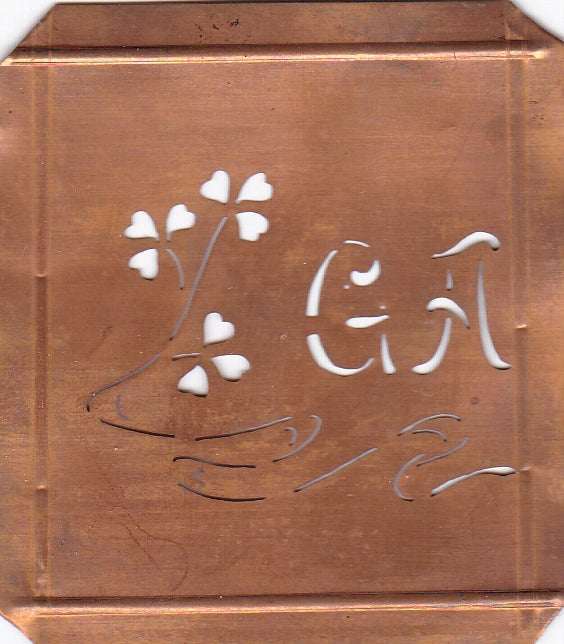 GA - Außergewöhnliche alte Monogrammschablone