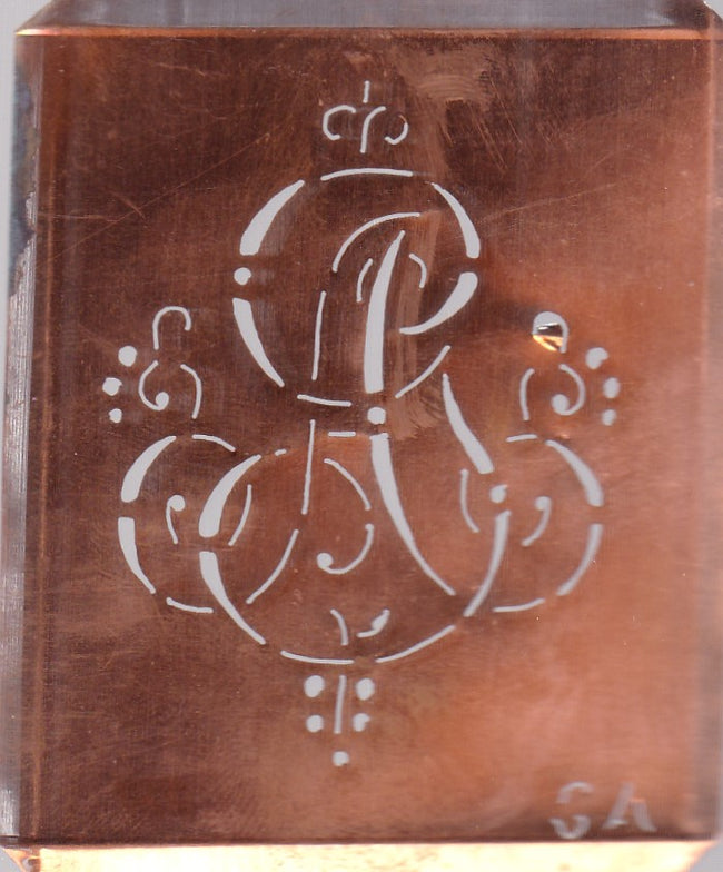 GA - Hübsche alte verschnörkelte Monogrammschablone