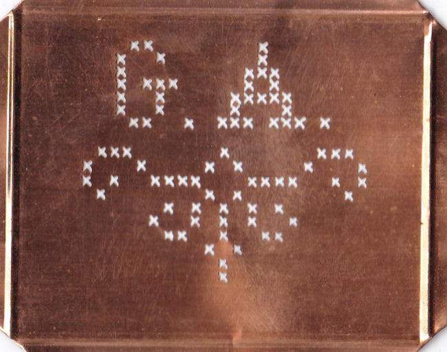 GA - Alte niedliche Kreuzstich Monogramm Schablone