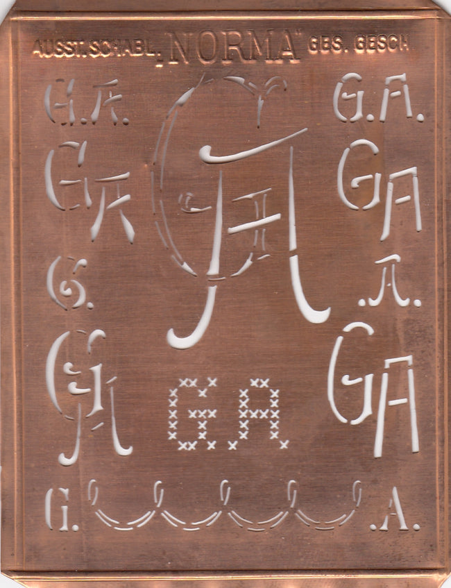 GA - Hübsche alte Monogrammschablone