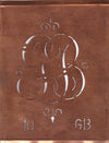 GB - Alte Monogrammschablone aus Kupfer